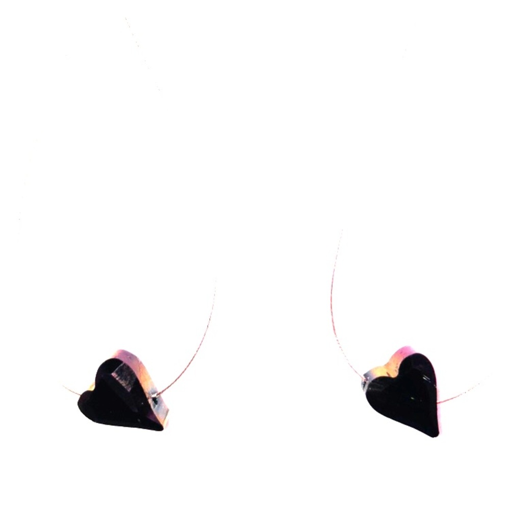Star Craft Purple Crystal Heart Earrings
